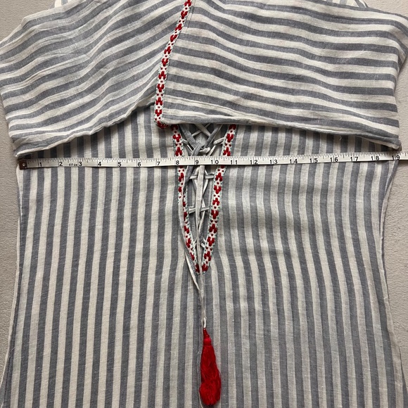 Gianni Bini Tunic Dress Women's Size Small Striped Boho Up Tassel India - Picture 7 of 8